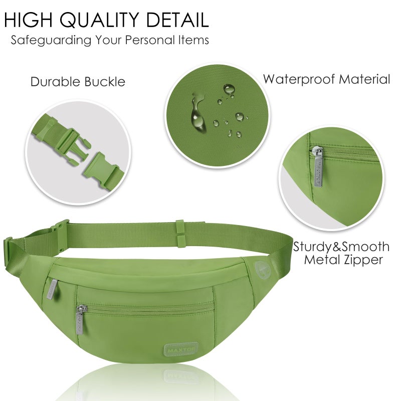 MAXTOP Large Crossbody Fanny Pack with 4-Zipper Pockets Gifts for Enjoy Sports Festival Workout Traveling Running Casual Hands-Free Wallets Waist Pack Phone Bag Fits All Phones - Image 4